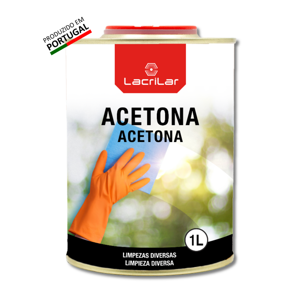 Lata de 1 litro de Acetona da marca Lacrilar