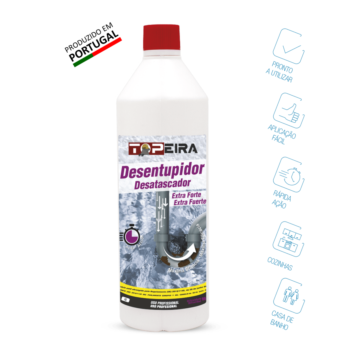 Desentupidor extra forte topeira – Topeira (Garrafa 1L)