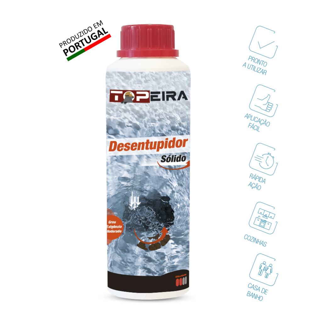 Desentupidor sólido topeira – Topeira (Frasco 350g)