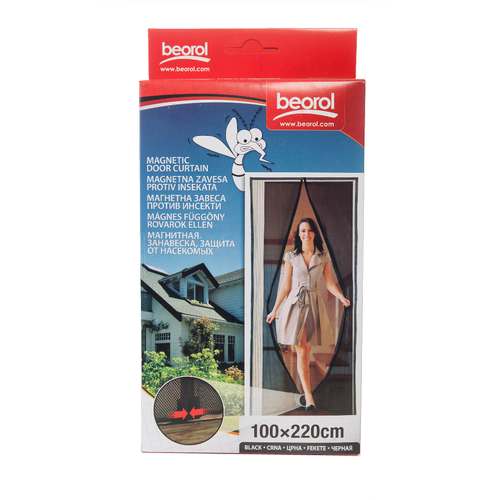 Cortina magnética anti-insetos para portas preta - Beorol (Dim. 100 x 220cm)