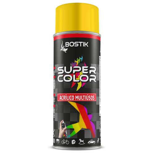Spray acrílico super color amarelo semáforo - Bostik (Lata 400ml)
