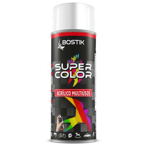 Spray acrílico super color branco opaco - Bostik (Lata 400ml)