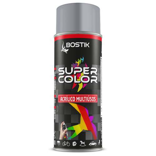 Spray acrílico super color cinza prata - Bostik (Lata 400ml)