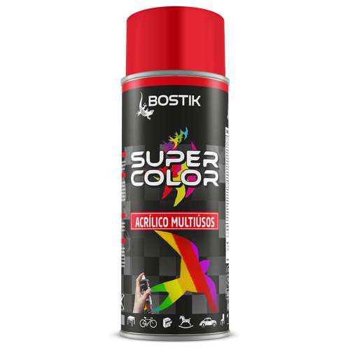 Spray acrílico super color vermelho semáforo - Bostik (Lata 400ml)