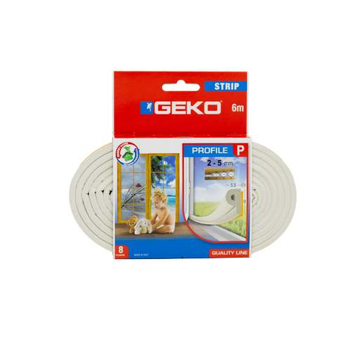 Fita de calafetar branca - Geko (Fita 2x5mm x 6m)