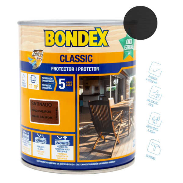 Protetor classic preto acetinado – Bondex (Lata 750ml)