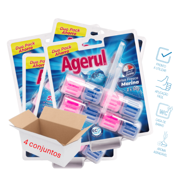 Bloco WC Brisa Frescura Marinha – Agerul (2 blocos x 50g x 4un)