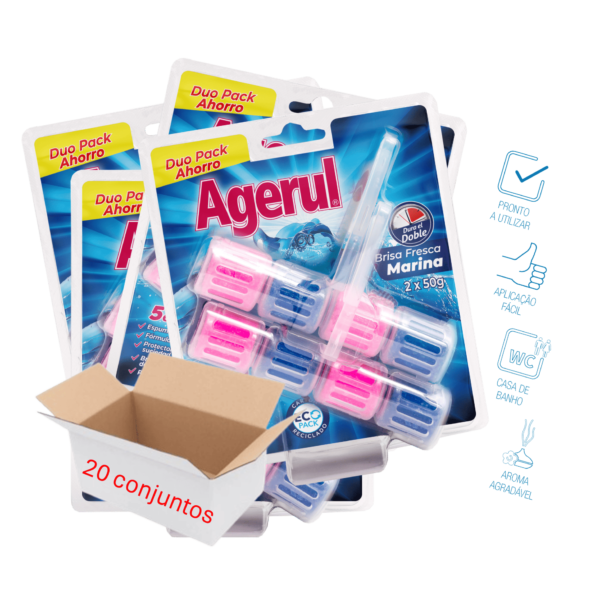 Bloco WC Brisa Frescura Marinha – Agerul (2 blocos x 50g x 20un)