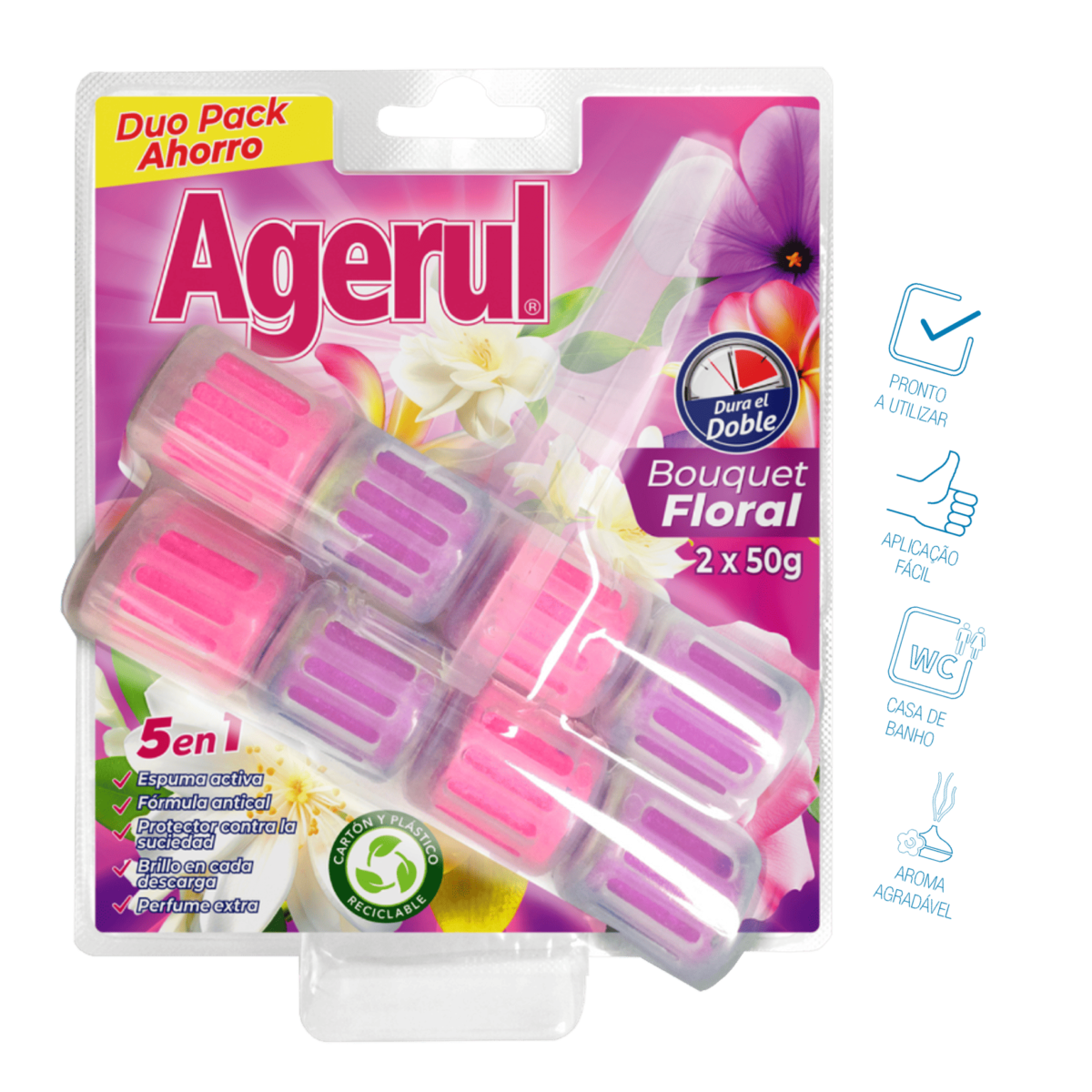 Bloco Sanitário Bouquet Floral – Agerul (2 blocos x 50g)