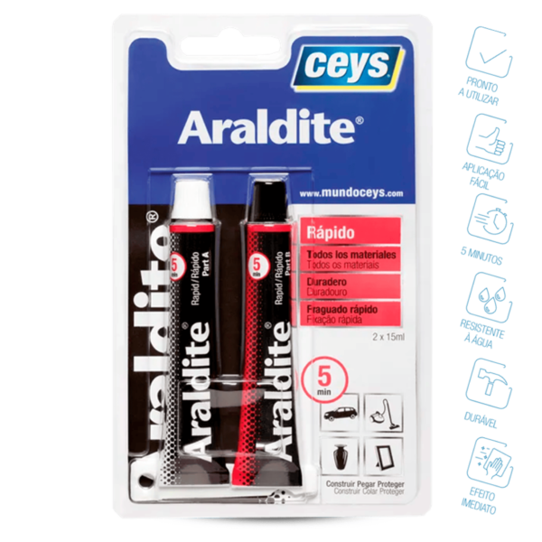 Cola Araldite 5 Minutos - CEYS (Bisnaga 2 x 15ml)