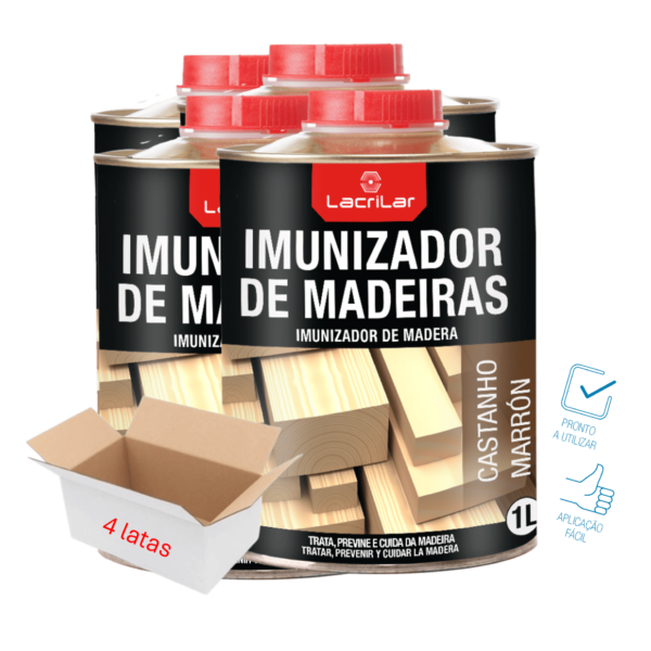 Imunizador de Madeiras Castanho – Lacrilar (4 Latas de 1L)