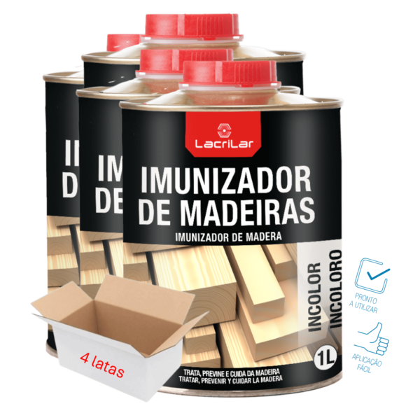 Imunizador de Madeiras Incolor - Lacrilar (4 Latas de 1L)