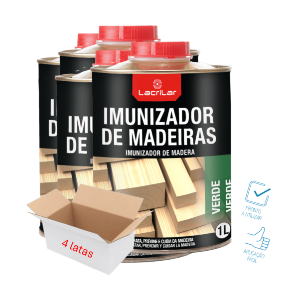 Imunizador de Madeiras Verde - Lacrilar (4 Latas de 1L)