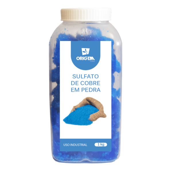 Sulfato de Cobre em Pedra - Origem Terra (Frasco 1Kg)