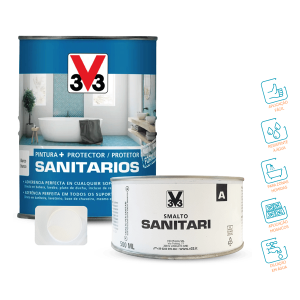 Esmalte sanitário acetinado branco V33