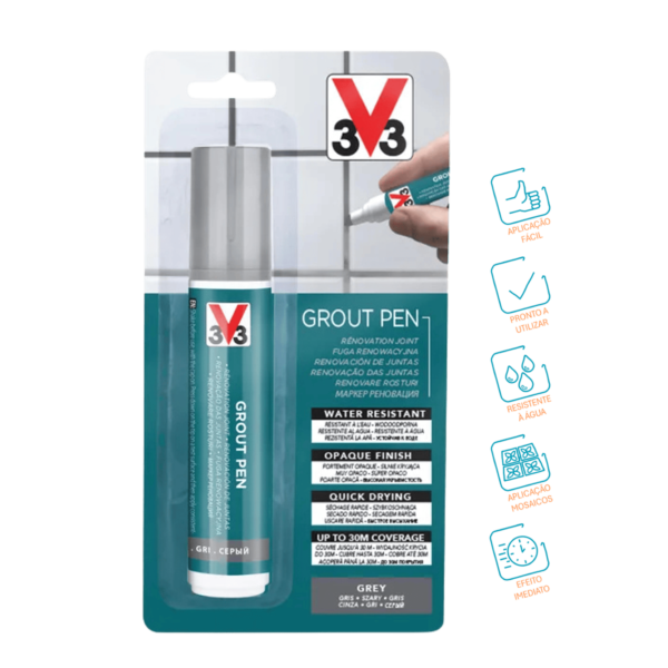 Lápis de retoque de juntas cinza - V33 (15ml)