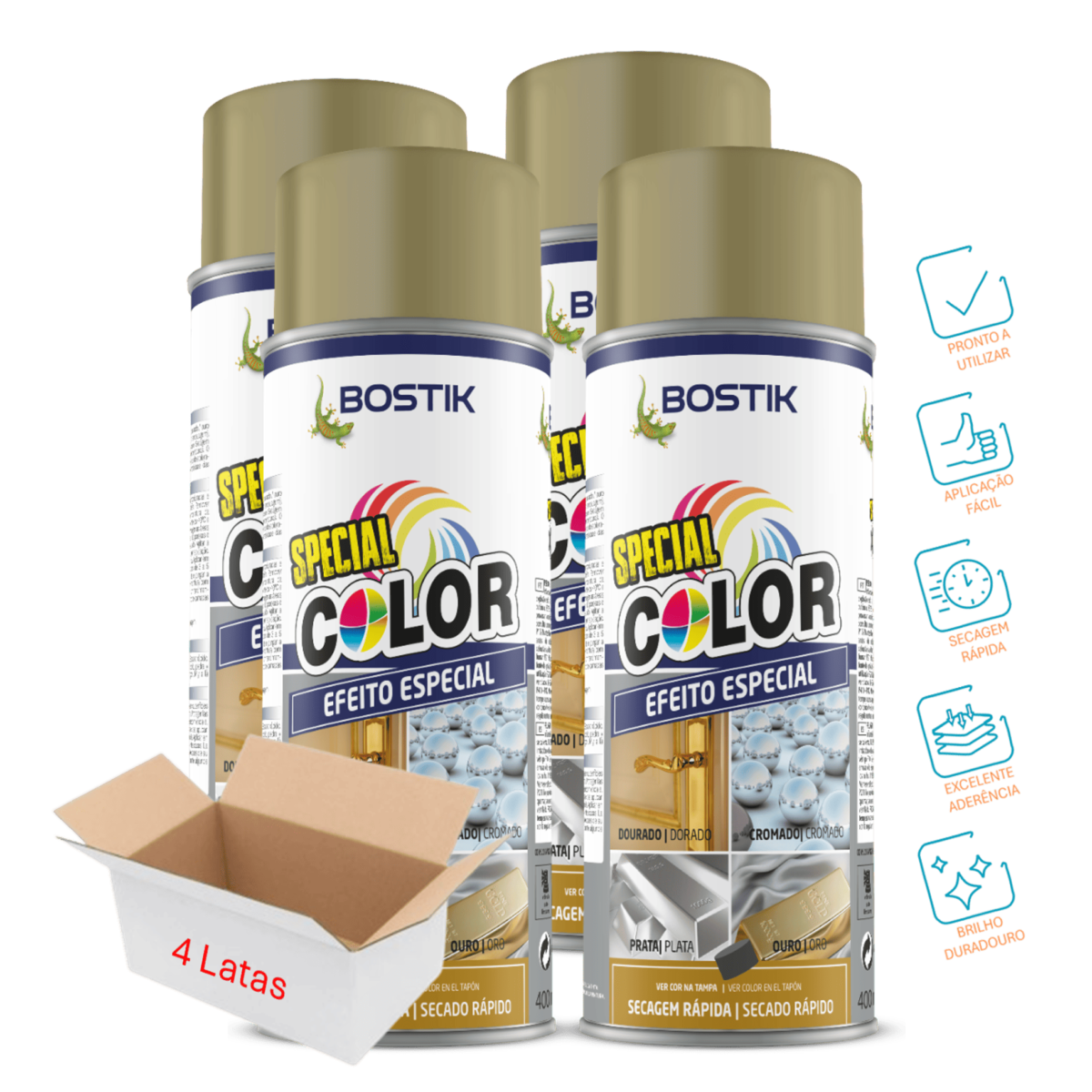 Spcl Color Spray Special Color Efeito Dourado – Bostik (4 x Lata 400ml) - CuboStore