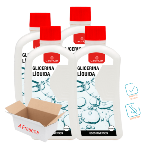 Glicerina Líquida – Lacrilar (4 x Frasco 500ml)